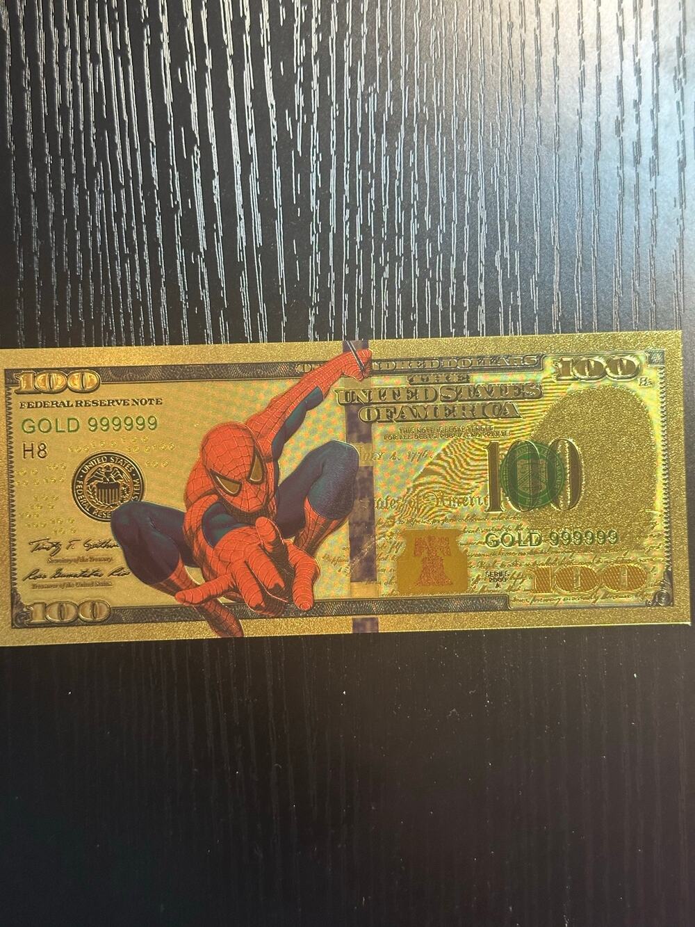 Spider-Man Gold Foil $100 Novelty Collectible Note